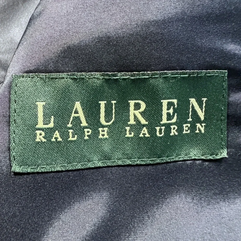 Lauren Ralph Lauren Blazer Men 43L Navy Blue Wool Gold Crest Button Sport Coat